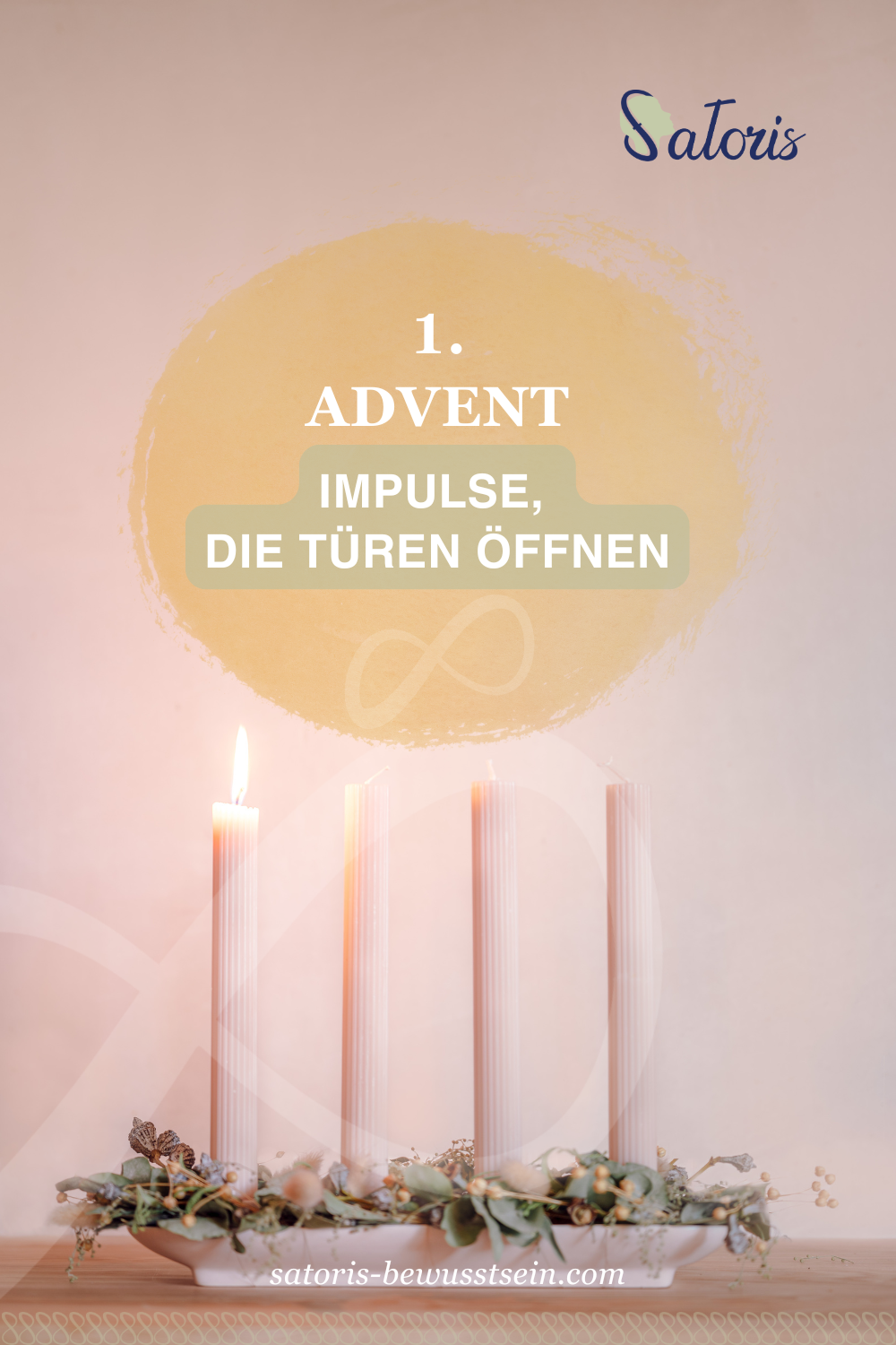 Erste brennende Adventskerze als Symbol für Neubeginn, Bewusstsein und inneres Licht.